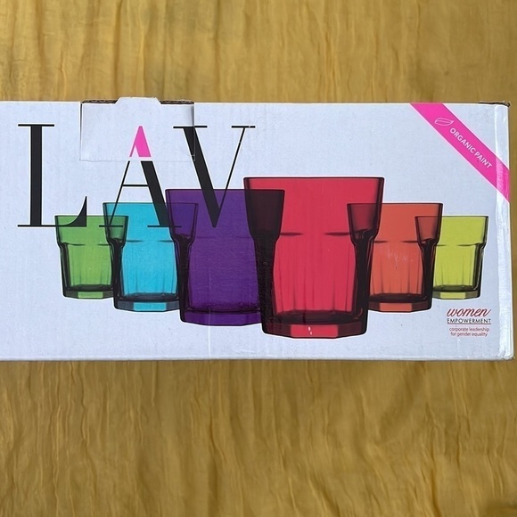 Brand New Colorful Drinking Glasses Set of 6 10.25 Oz Glass Cups Dishwasher Safe - Picture 5 of 16